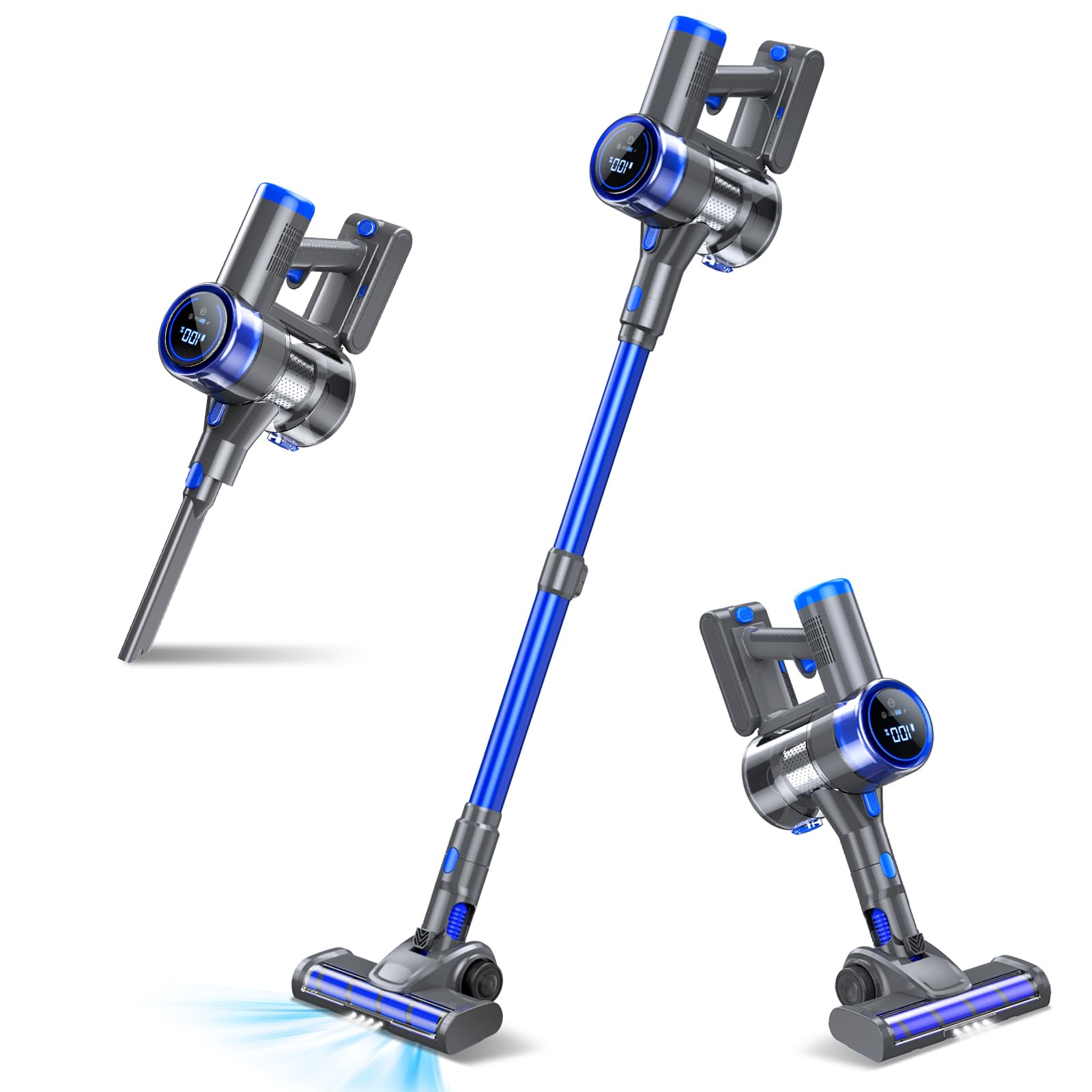 Cordless Vacuum Cleaner, 33Kpa/400W Rechargeable Stick Vacuum Cleaner With 45 Mins Runtime, 6 In 1 Lightweight Portable Handheld